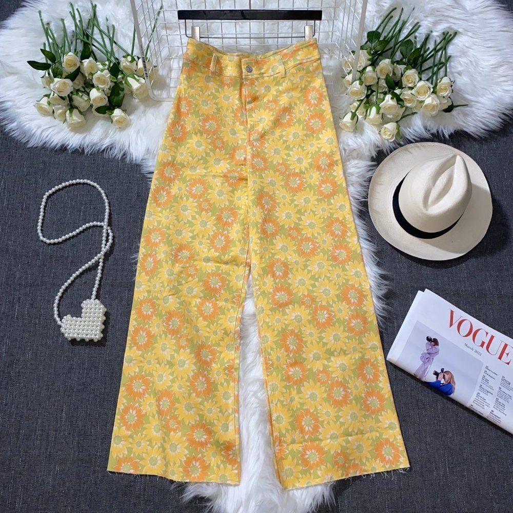 ZARA SUNFLOWER MARINE DENIM JEANS - Picture 1 of 15